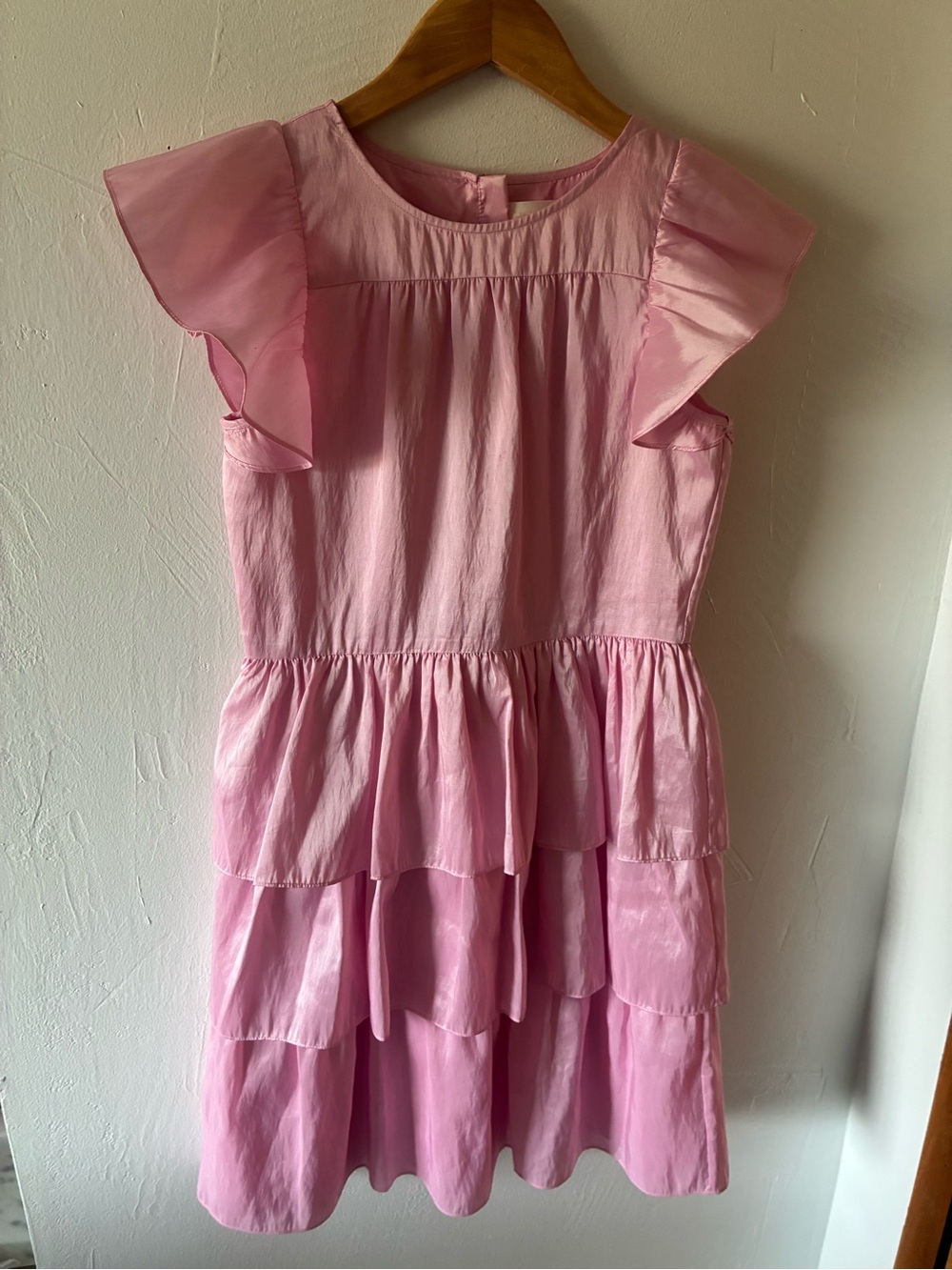 Love Shack Fancy Girls 10Y Pink Tiered Ruffle Dress